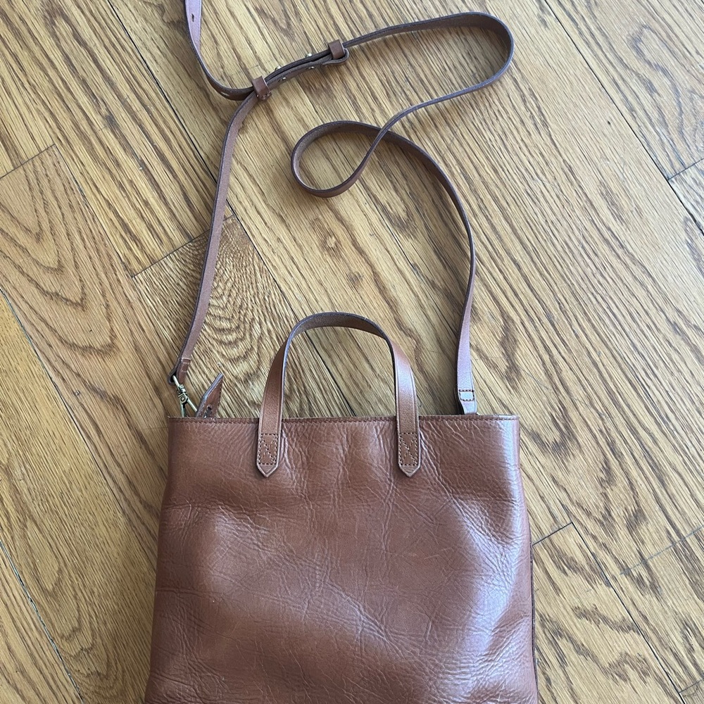 Madewell Transport Tote EUC SFPF Brown Leather Tote Bag Crossbody